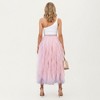 Anna-Kaci Women's Layered Tulle Midi Skirt with Cascading Ruffle Panels and Flowing Sheer Texture Creating a Voluminous Silhouette - 4 of 4