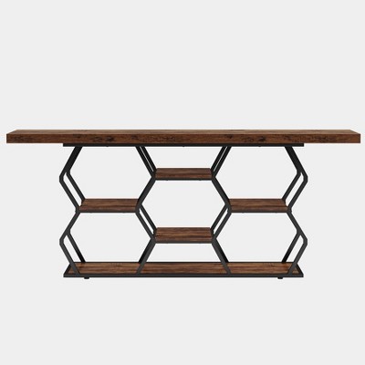 Tribesigns 70.86" Extra Long Console Table with Storage Shelves