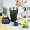 True Ash Matte Black Cocktail Shaker, 18 Oz Stainless Steel Cobbler Shaker with Lid & Strainer - 3 of 4