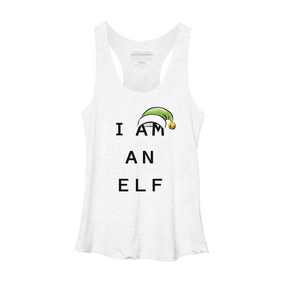 Women's Design By Humans Christmas Family Print Sets \ I am an elf By Satoshy Racerback Tank Top