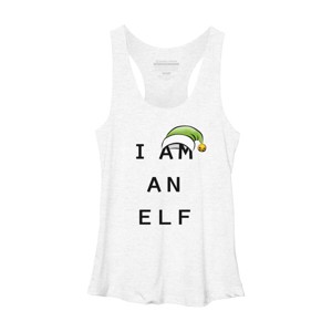 Women's Design By Humans Christmas Family Print Sets \ I am an elf By Satoshy Racerback Tank Top - 1 of 3