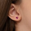 Girls' Birthstone CZ Heart Screw Back 14k Gold Earrings - In Season Jewelry - 3 of 4