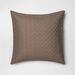 Euro Family Friendly Solid Pillow Sham Taupe - Threshold , Brown