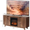 VINGLI Fluted Fireplace TV Stand for up to 70 inch TVs, Entertainment Center with Electric Fireplace Heater & Adjustable Shelves - 2 of 4