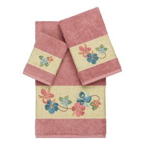 Linum Home Textiles 100% Turkish Cotton CAROLINE Embellished Towel Set - 1 of 4