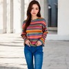 Anna-Kaci Women's Multi-Color Striped Knit Sweater with Long Sleeves and Crew Neck - Small, Many Colors - 2 of 4