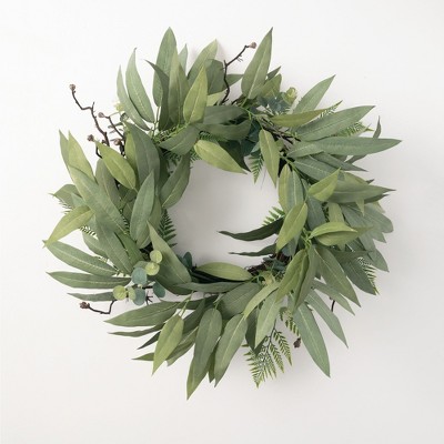 Sullivans Artificial Eucalyptus Mix Wreath 34"H Green