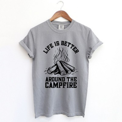 Simply Sage Market Women's Life Is Better Around The Campfire Distressed Short Sleeve Graphic Tee