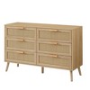 KIGFTSOD 6 Double Dresser with rattan drawers, Natural - 3 of 4