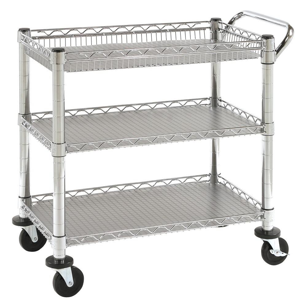 UPC 017641983074 product image for Seville Classics 3-Shelf UltraZinc Heavy-Duty Commercial Utility Cart | upcitemdb.com