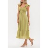 August Sky Women's Flutter Cap Sleeve Midi Dress - 3 of 4