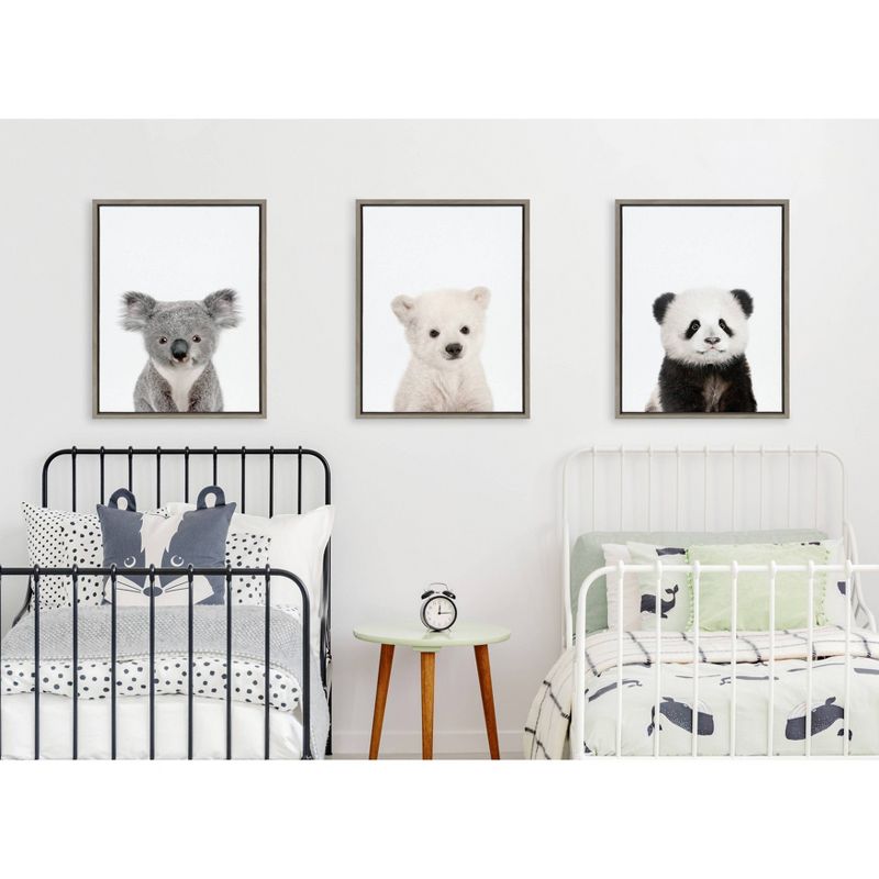 3pc Sylvie Three Bears Framed Canvas Wall Art by Amy Peterson Gray - Kate and Laurel, 1 of 7