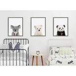 3pc Sylvie Three Bears Framed Canvas Wall Art by Amy Peterson Gray - Kate and Laurel