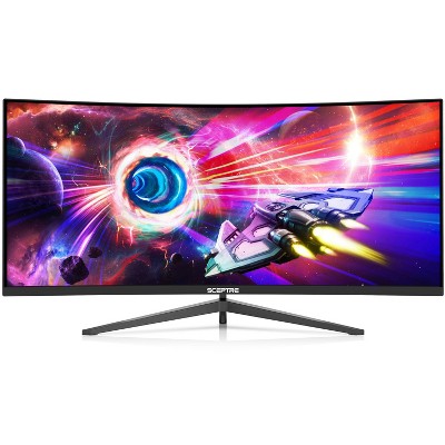Manufacturer Refurbished SCEPTRE C345B-QUT168 34" Ultrawide Curved Quad HD Gaming Monitor, Black
