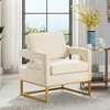 Velvet Accent Chair, Sofa Chair With Open Armrests, Metal Base, High Density Foam Modern Upholstered Sofa Chair For Living Room, Office, Waiting Room - 2 of 4