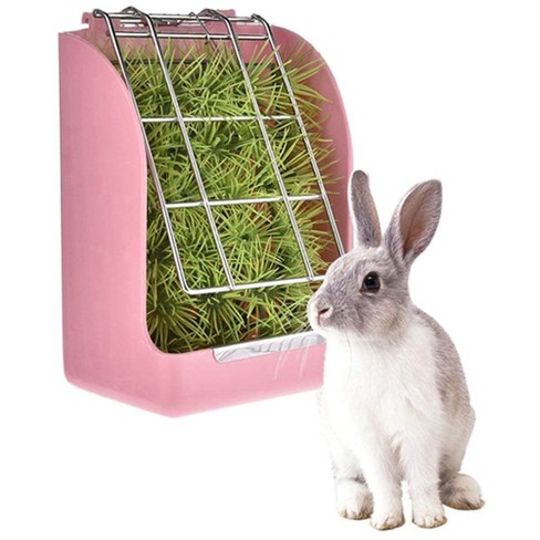 Grass Feeder Fixed Food Container Bowl Spring Straw Frame Grass Basket For Pet Guinea Pig Rabbit Cage Feeding Accessories - image 1 of 4