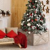 Costway Wooden Tree Collar Box Farmhouse Christmas Tree Skirt Cover 37 x 27 in Grey\Brown - 3 of 4