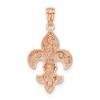 Black Bow Jewelry 14k Rose Gold Fleur De Lis Pendant, 14mm (9/16 inch) - 3 of 4