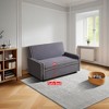 DOMETOUR Light Gray Fluffy Fabric 1-Piece Convertible Sofa Bed – Soft Upholstered Sleeper Couch for Living Room, Guest Room, or Small Spaces - 2 of 4