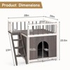 phiestina 2-Story Wooden Feral Cat House, Grey & White, with Stairs & Balcony for Indoor/Outdoor Use - 2 of 4