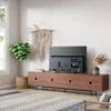Mid-Century Media Console,Walnut TV Stand with Cable Management - 4 of 4