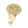 Ross-Simons 0.25 ct. t.w. Diamond Etruscan-Style Circle Ring in 18kt Gold Over Sterling - 3 of 4