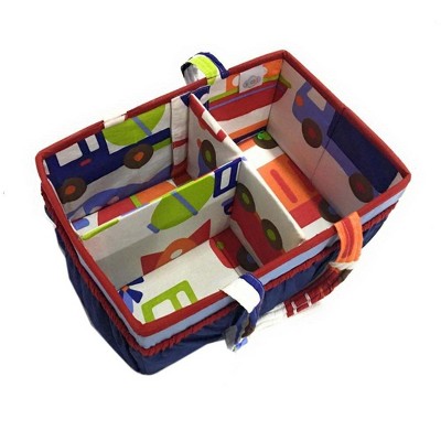 Multicolor Cotton Percale Nursery Storage Caddy with Pockets