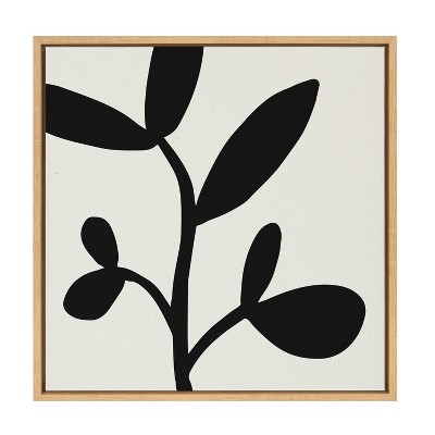 22" x 22" Sylvie Modern Botanical Neutral Abstract II Framed Wall Canvas Natural - Kate & Laurel All Things Decor