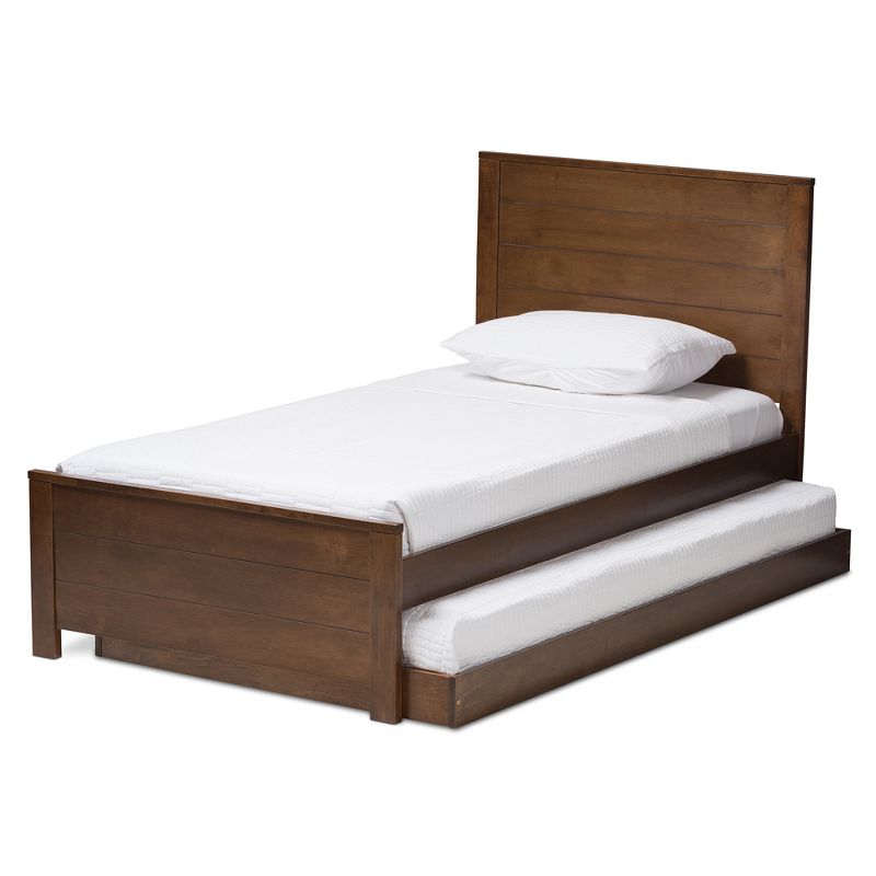 Twin Catalina Modern Classic Mission Style Finished Wood Platform Bed with Trundle - Baxton Studio, 5 of 13