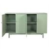 Contemporary 59-Inch Storage Cabinet with Intaglio Detailing - Durable MDF & Pine Legs, Adjustable Shelf - Sturdy - 3 of 4