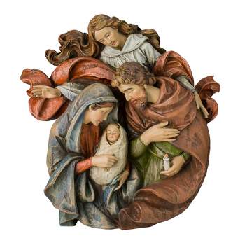 Roman 14" Brown Holy Family with Angel Christmas Wall Bust