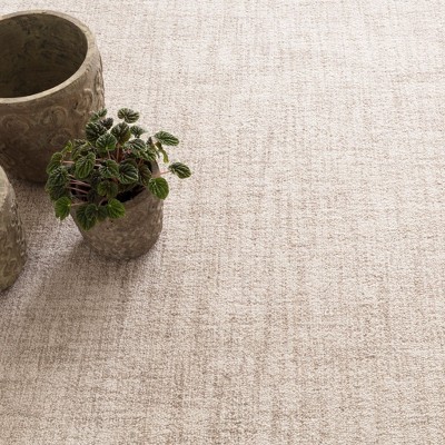 Handmade Ivory Wool Rectangular Area Rug with Crosshatch Design