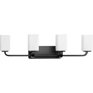 Progress Lighting Cowan 4-Light Wall Light in Matte Black with Etched Opal Glass Shade - 1 of 1