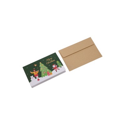 Unique Bargains Christmas Greeting Card Cartoon Gift with Envelope Paper 1 Set