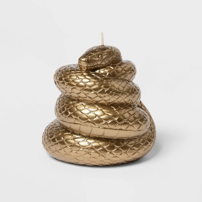 Metallic Gold Coiled Snake Wax Figural Candle - Threshold™
