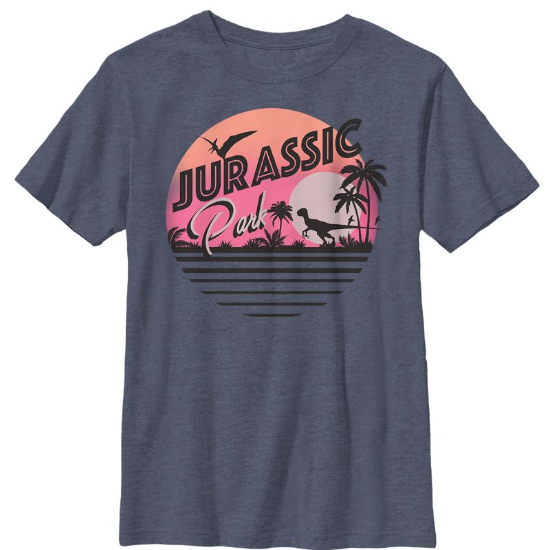 Boy's Jurassic Park Retro Postcard T-Shirt, 1 of 3