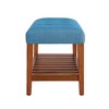 Okak Modern 2-Tier Tufted Button Ottoman Bench Shoe Bench with Open Storage Shelf,Upholstered Storage Bench for Entryway,Living Room - 3 of 4