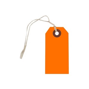 JAM Paper Gift Tags with String Small 3 1/4 x 1 5/8 Neon Orange 10/Pack (91931044) - 1 of 1