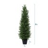 Artificial UV Resistant Cypress Topiary Trees for Outdoor, Faux Cypress Plant for Porch Decor Faux Pine Tree for Perfect Housewarming Gift - 4 of 4