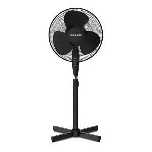 Cool-Living 16" Electric Oscillating Pedestal Fan with 3 Speed Options, 90-Degree Rotating Head, and Adjustable Height and Tilt, Black - 1 of 4