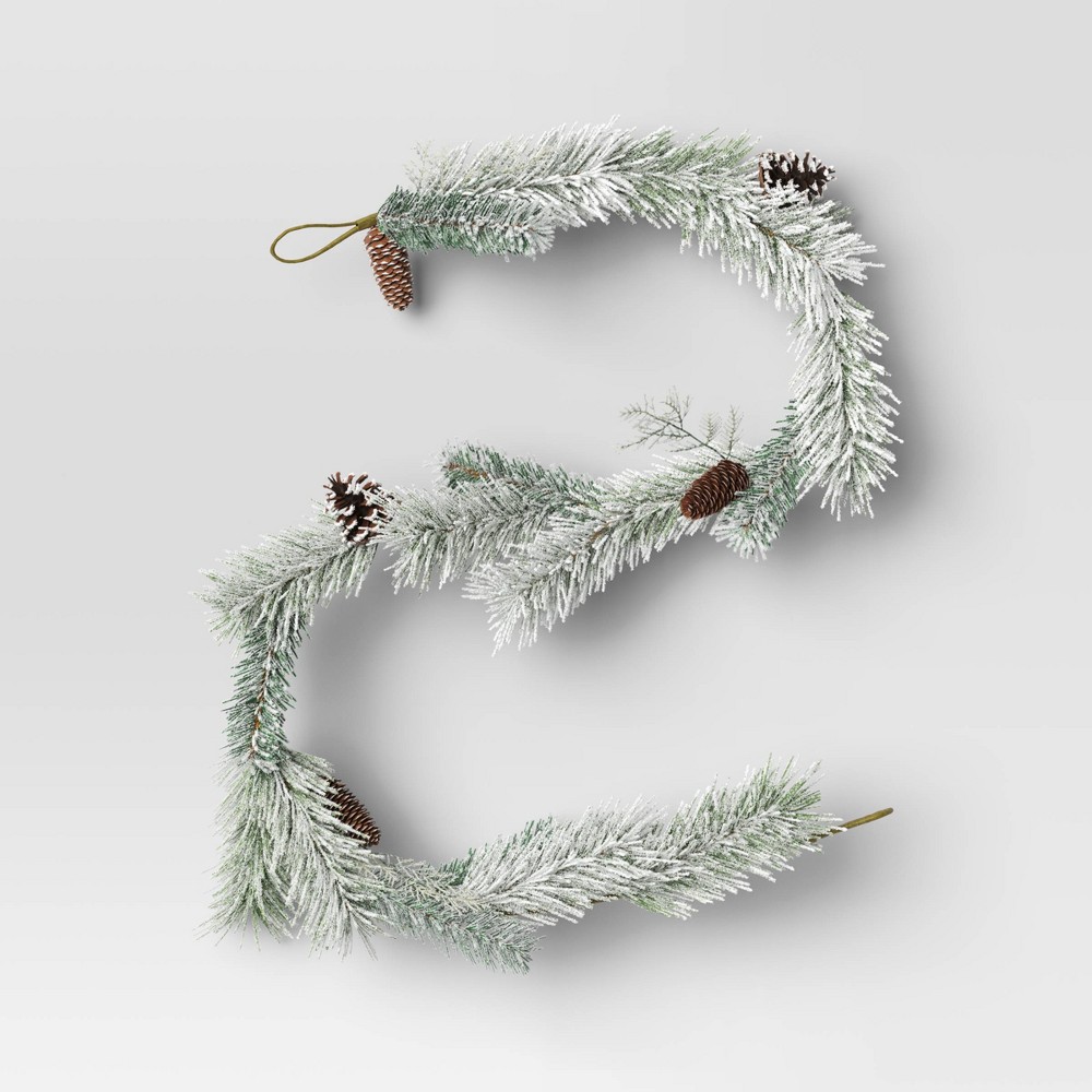 Mini Heavy Flocked Christmas Garland - Threshold™