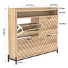 RISOKEYS Freestanding Shoe Storage Cabinet with 4 Flip Drawers,and doors shoe cabinets with Metal Legs & 2 Open Shelves for Entryway， - 3 of 4