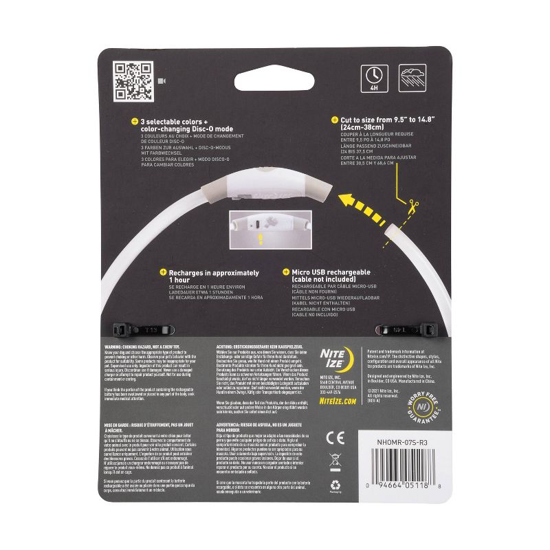 Nite Ize Mini Rechargable LED Safety Necklace Disc-O Adjustable Dog Collar, 3 of 12