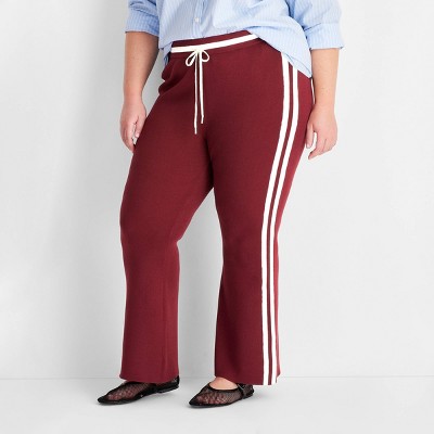 Women's High-Rise Sweater Track Pants - Future Collective Burgundy 2X