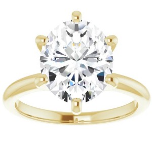 Pompeii3 3 Ct Oval Moissanite Solitaire Engagement Ring 14k Yellow Gold - 1 of 4