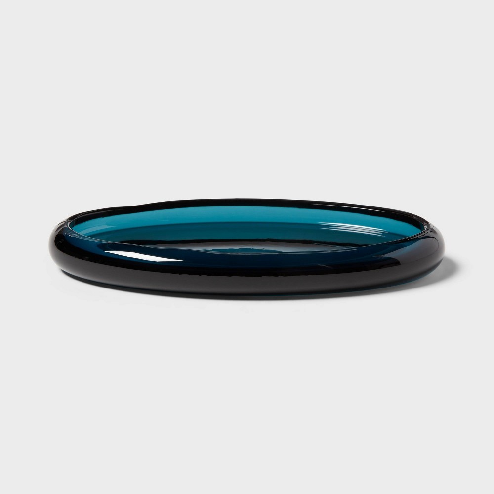 Photos - Other Bathroom Accessories Colored Glass Bath Tray Blue - Threshold™