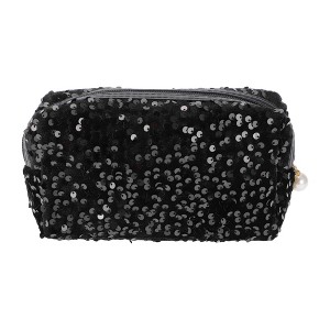 Unique Bargains Women Portable Sequin Makeup Bag 1 Pc - 1 of 3
