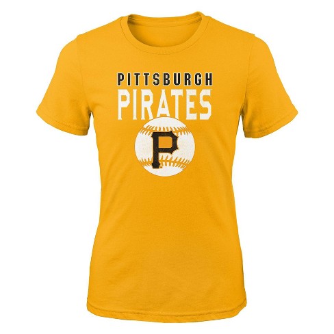 MLB Pittsburgh Pirates Girls' Crew Neck T-Shirt - XS