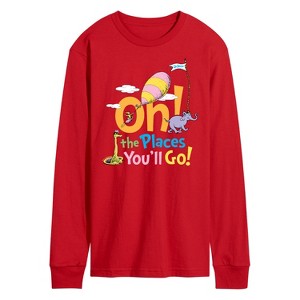 Men's - Dr. Seuss - Oh! The Places You'll Go Long Sleeve Graphic T-Shirt - 1 of 4