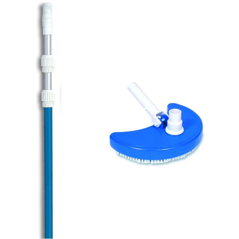 Hydrotools 8110 Weighted Swimming Pool Spa Vaccum Head w/ 5-15' Telescopic Pole, 1 of 5